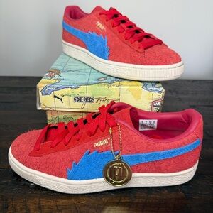 PUMA X ONE PIECE Suede Buggy Sneaker Size Junior 6 in Red & Blue NEW Luffy